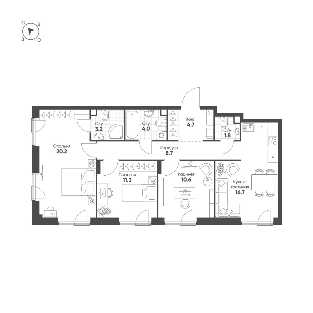 Планировка 81.2 м²