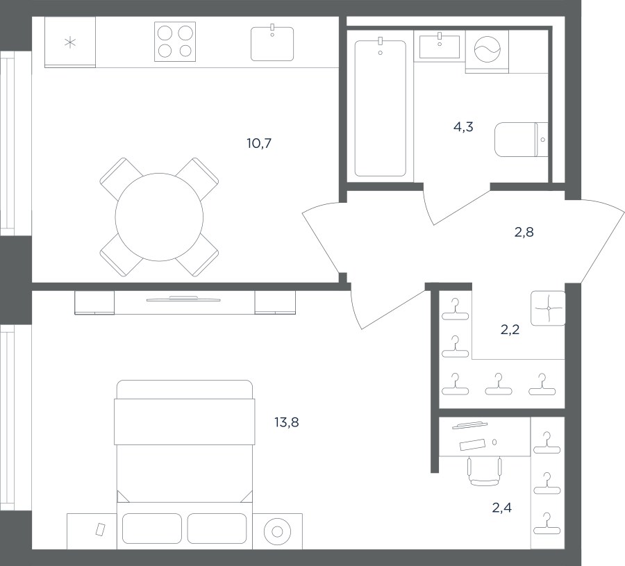 Планировка 36.2 м²
