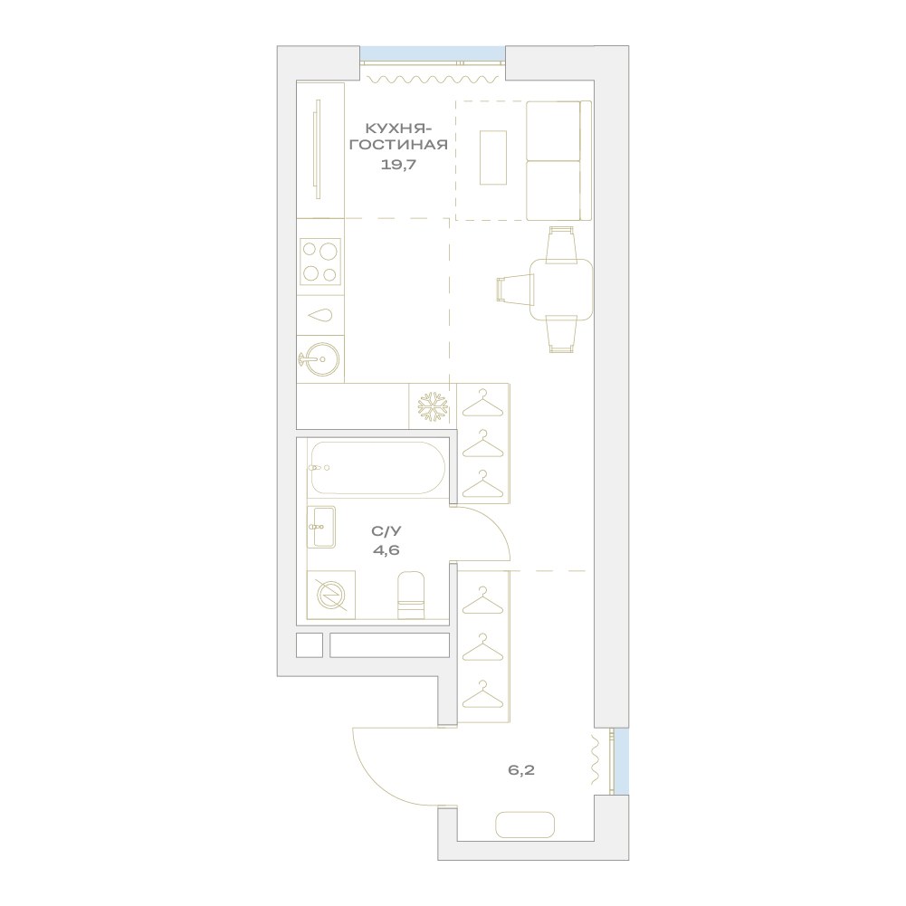 Планировка 30.5 м²