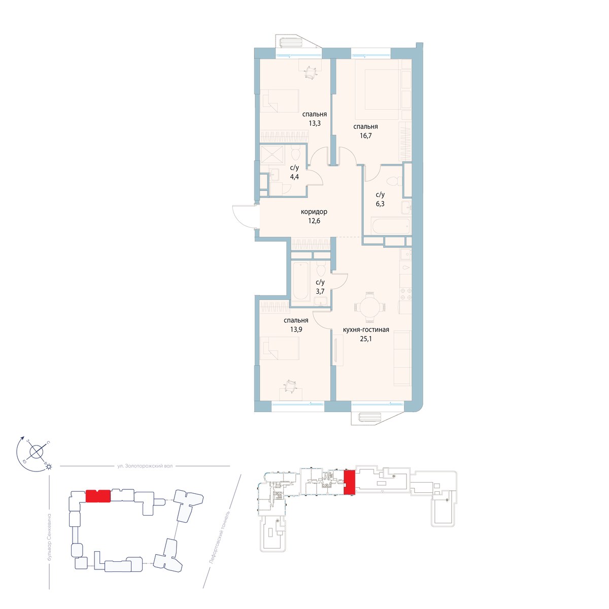 Планировка 96.0 м²