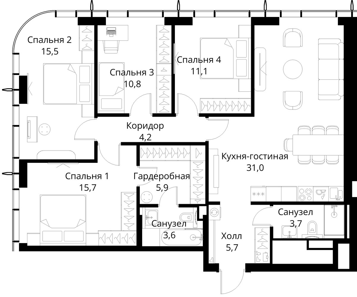 Планировка 107.2 м²
