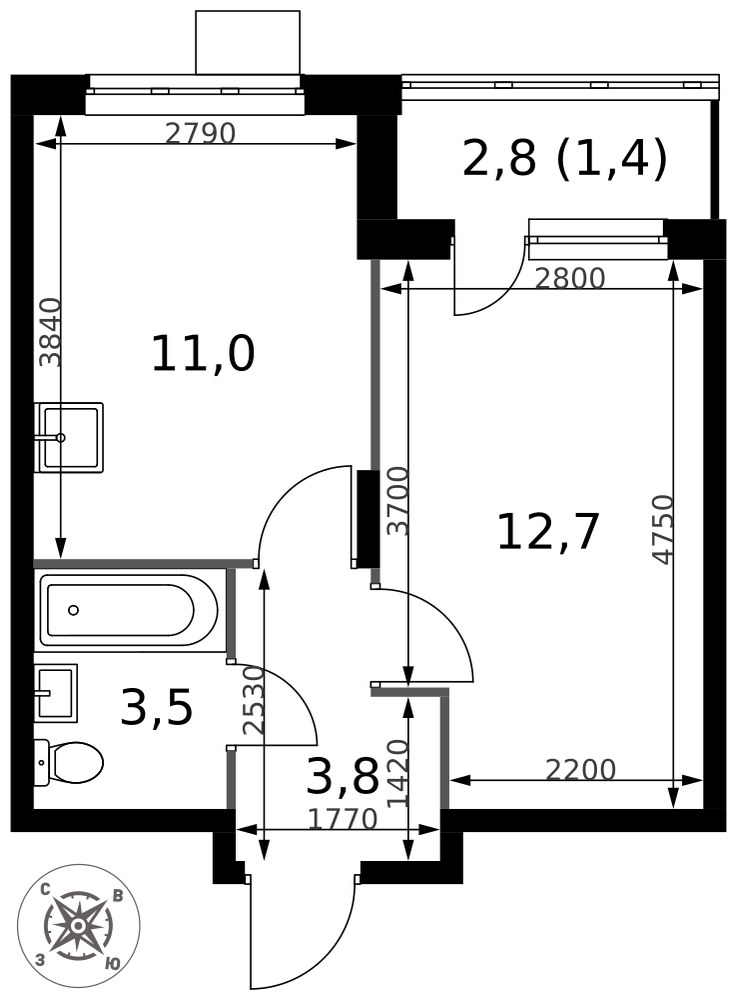 Планировка 32.4 м²