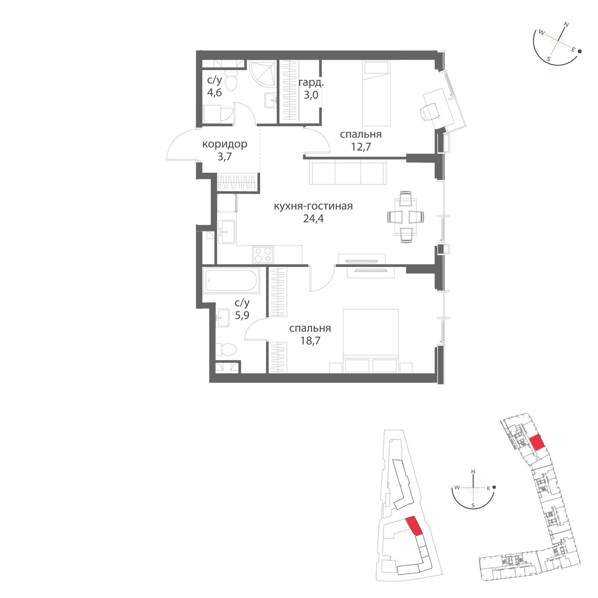 Планировка 73.0 м²
