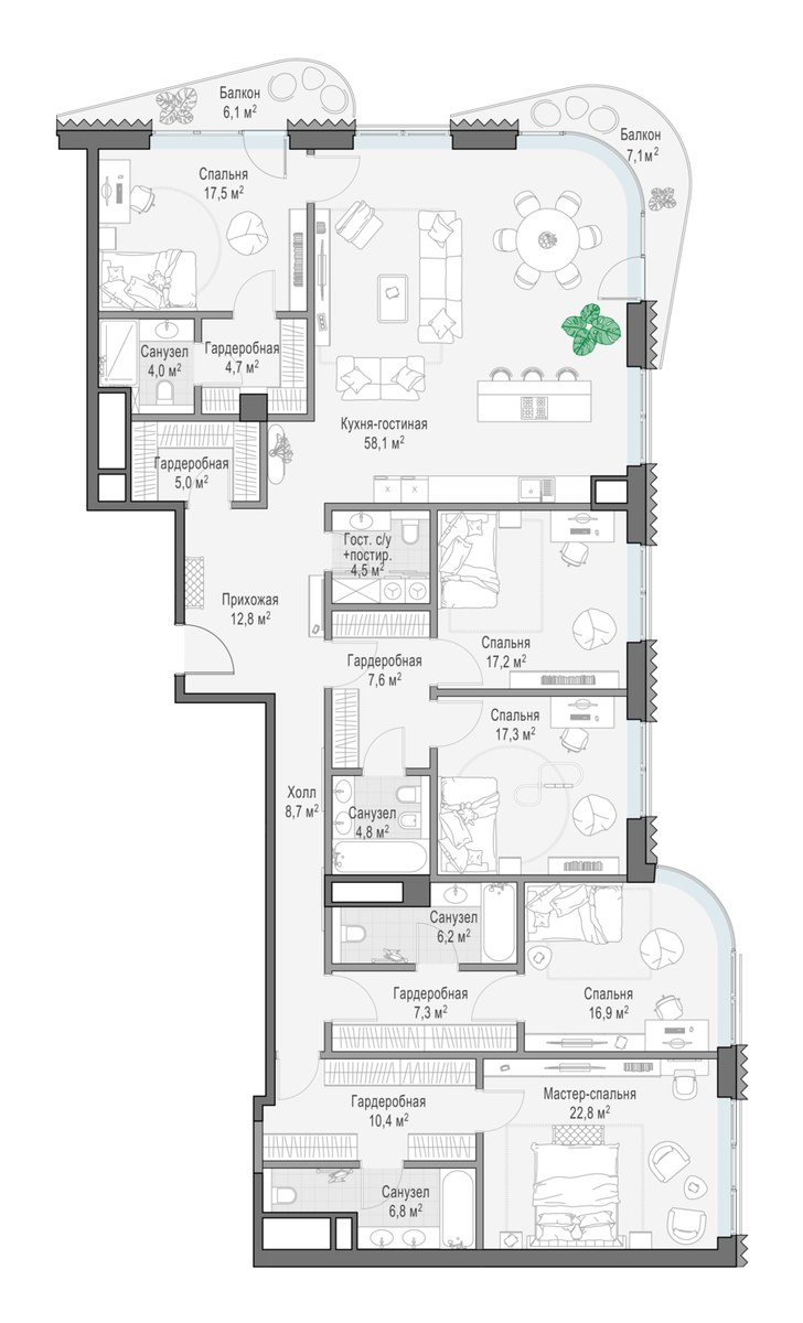 Планировка 235.6 м²