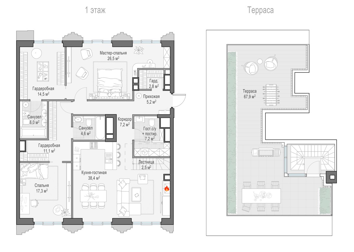 Планировка 142.3 м²
