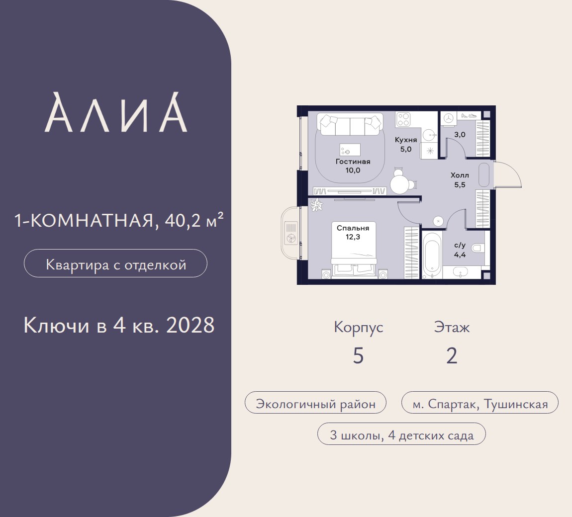 Планировка 40.2 м²