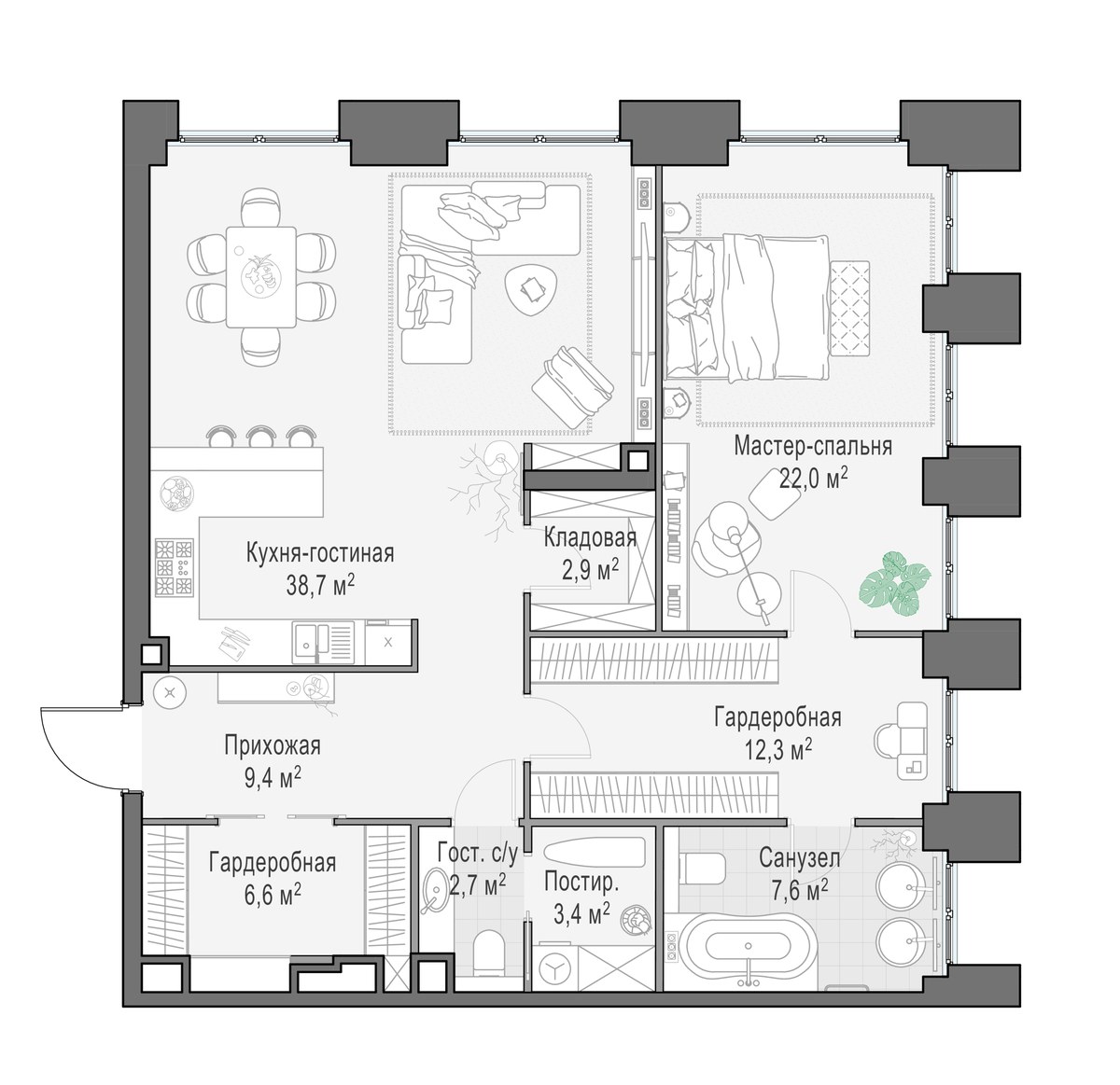 Планировка 106.0 м²