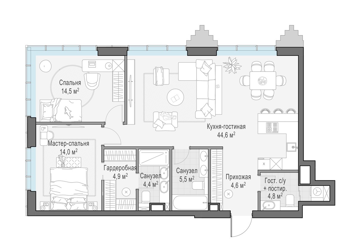 Планировка 96.2 м²