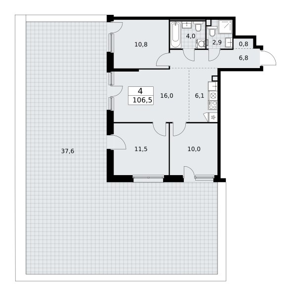Планировка 106.5 м²