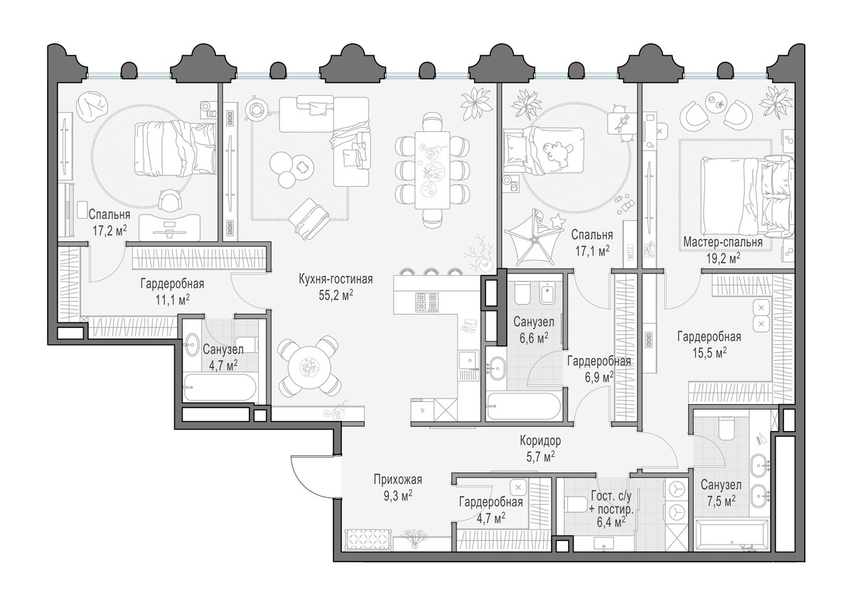 Планировка 187.3 м²