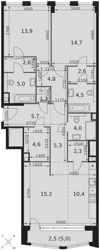 Планировка 99.3 м²