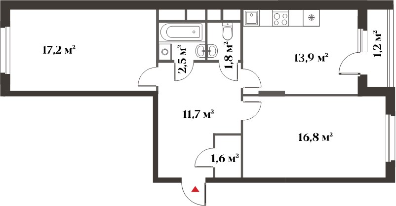 Планировка 65.0 м²