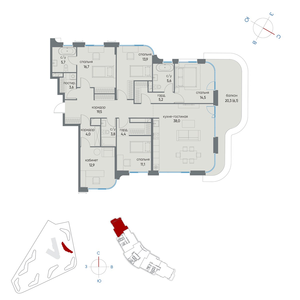 Планировка 158.9 м²