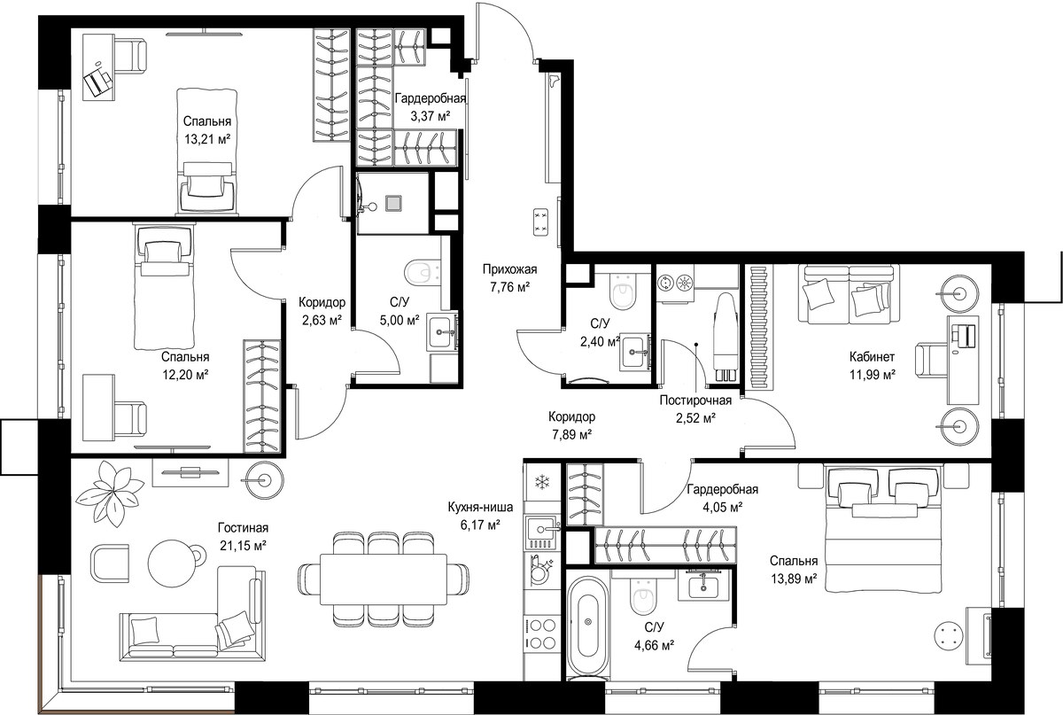 Планировка 118.89 м²