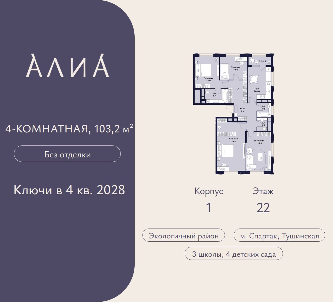 Планировка 103.2 м²