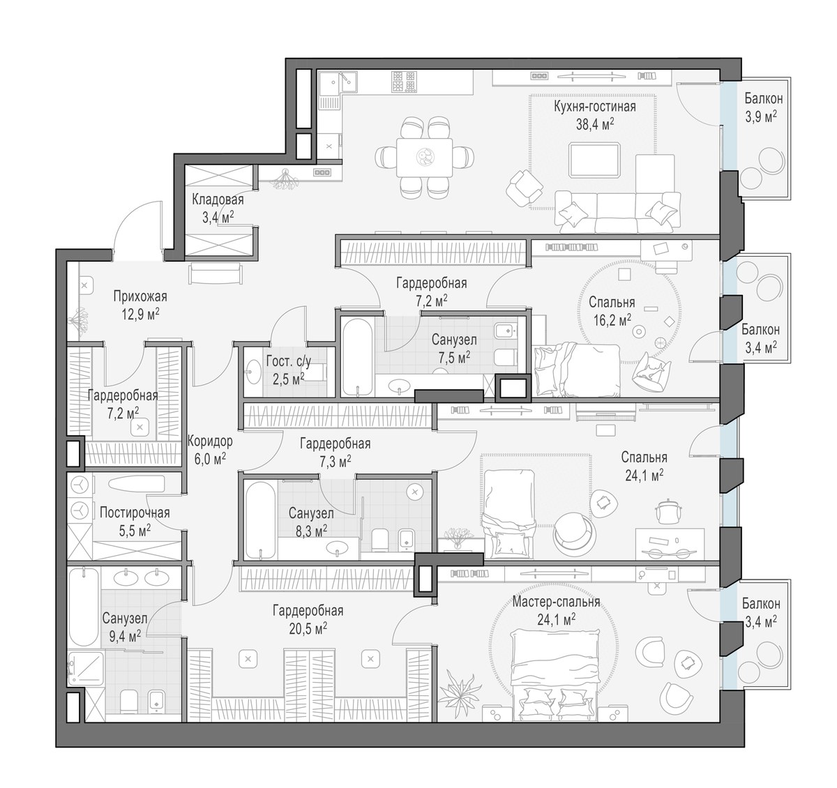 Планировка 204.0 м²