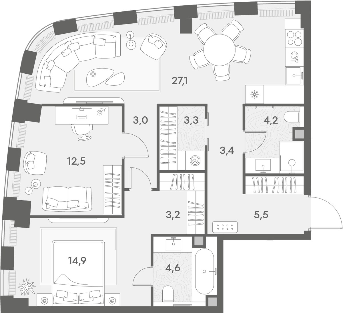 Планировка 81.7 м²