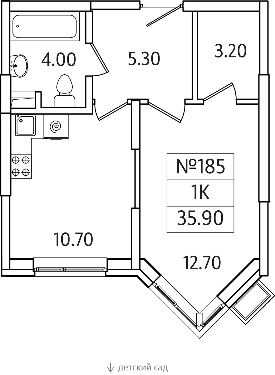 Планировка 35.9 м²