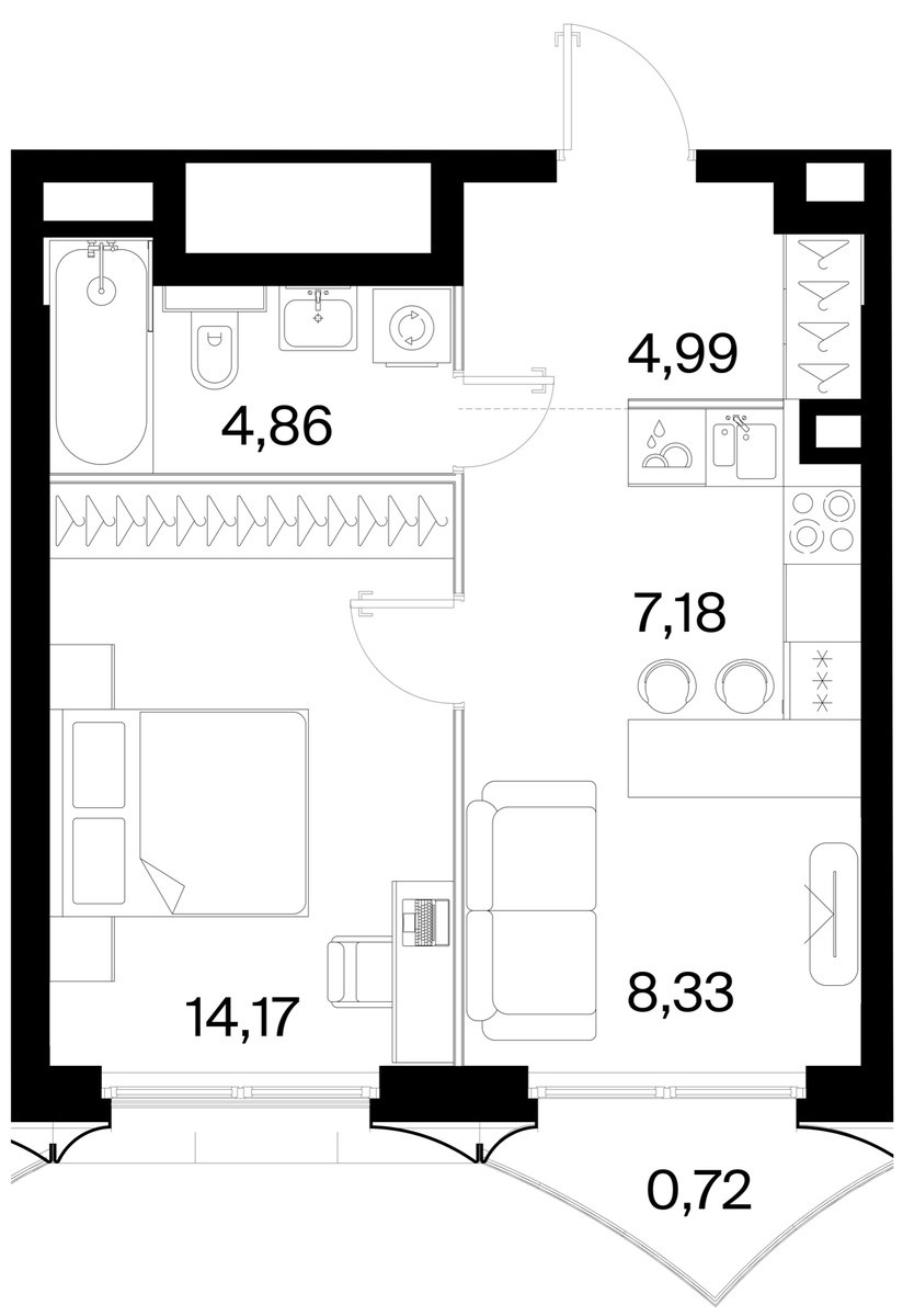 Планировка 40.25 м²