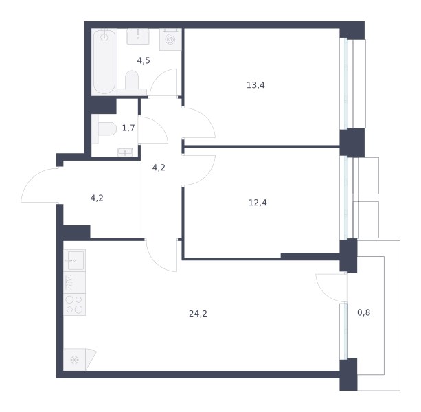 Планировка 65.4 м²
