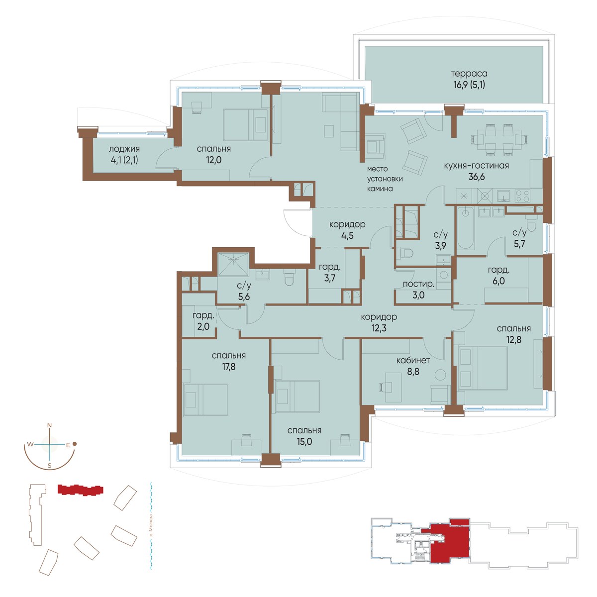 Планировка 156.9 м²