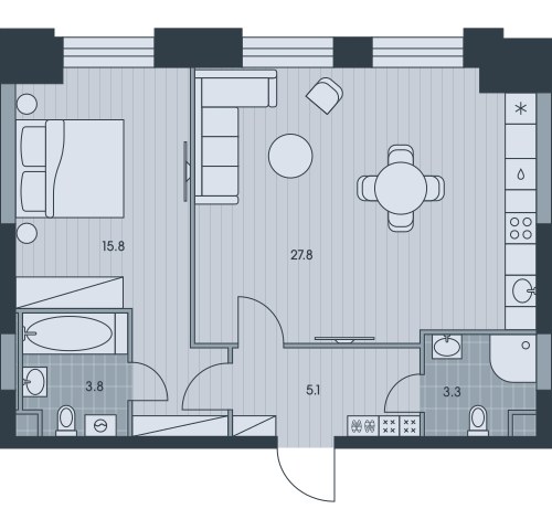 Планировка 56.2 м²