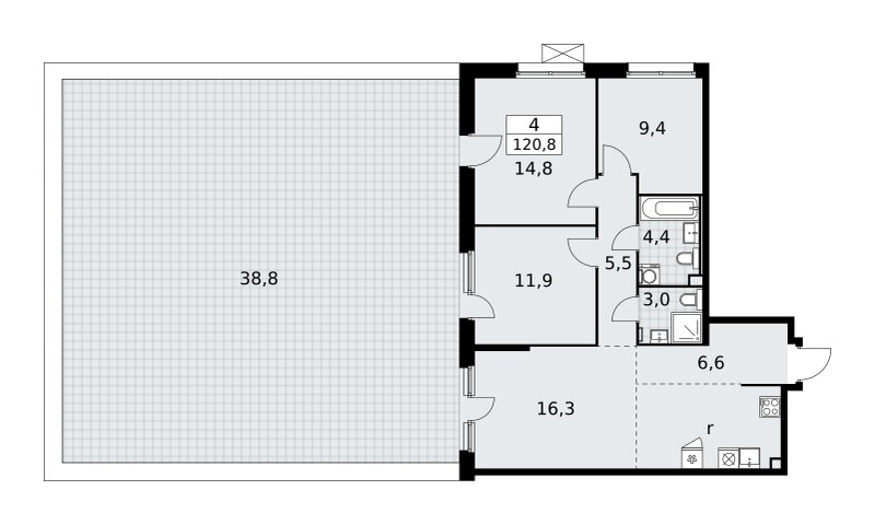 Планировка 120.8 м²