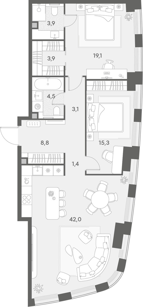 Планировка 102.0 м²