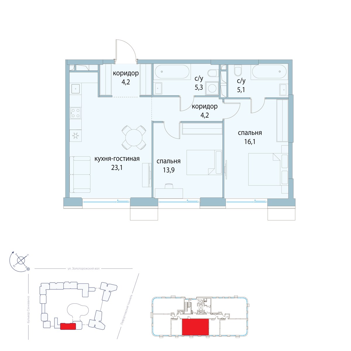 Планировка 71.9 м²