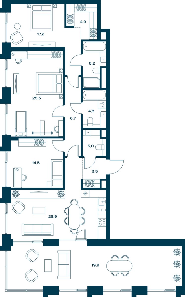 Планировка 138.8 м²