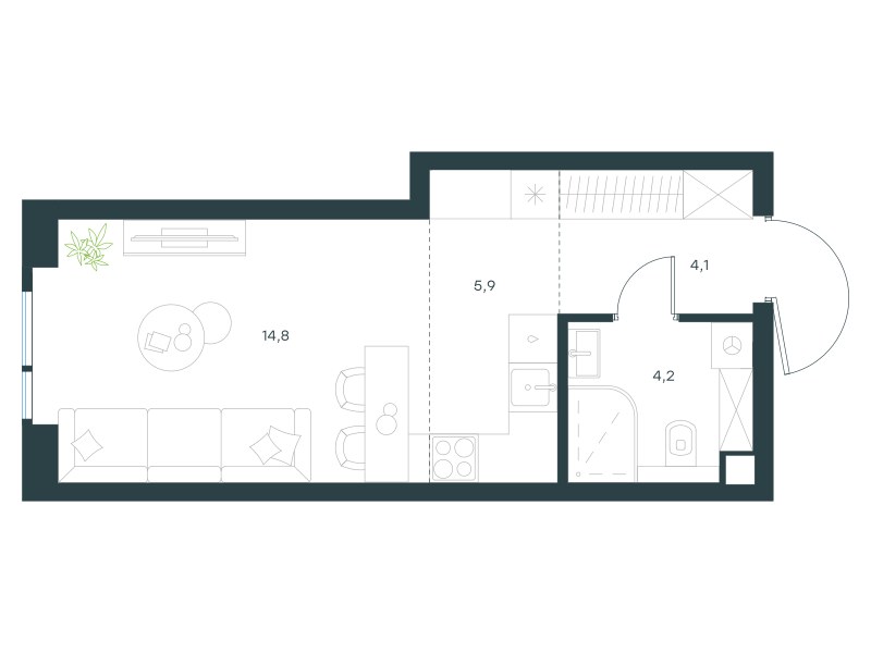 Планировка 29.0 м²