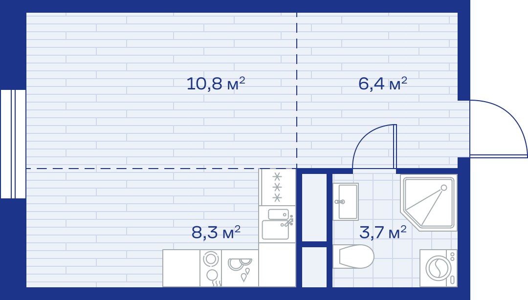 Планировка 29.0 м²