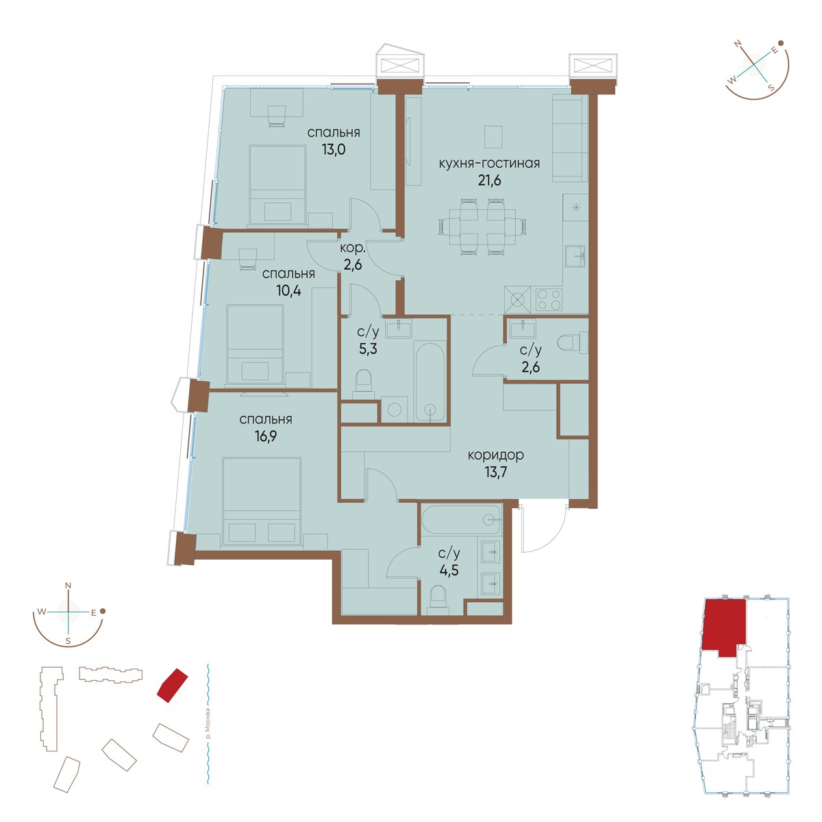 Планировка 90.6 м²