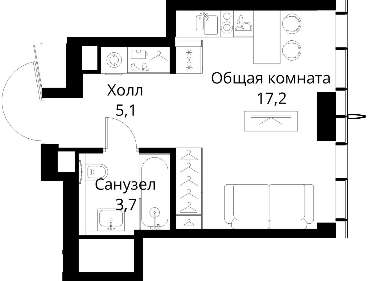 Планировка 26.0 м²