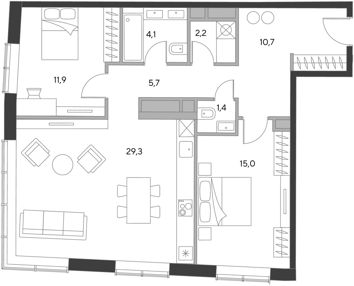 Планировка 79.9 м²