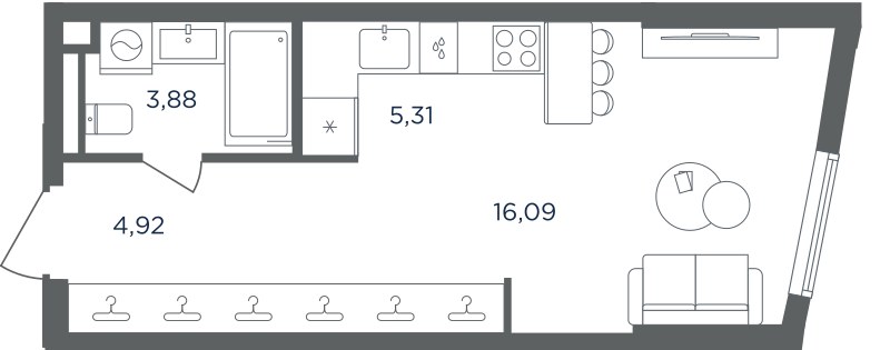 Планировка 30.2 м²