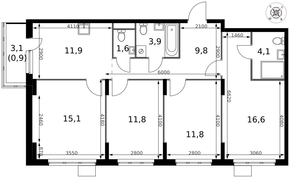Планировка 87.5 м²