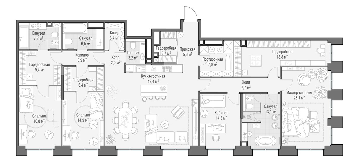 Планировка 218.4 м²