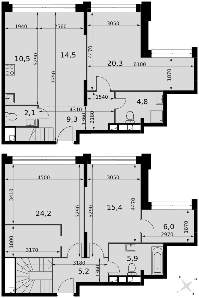 Планировка 118.2 м²