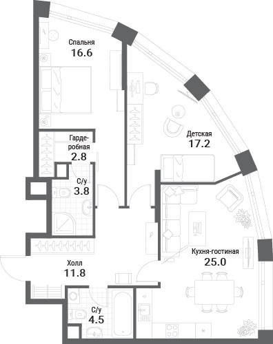 Планировка 81.7 м²