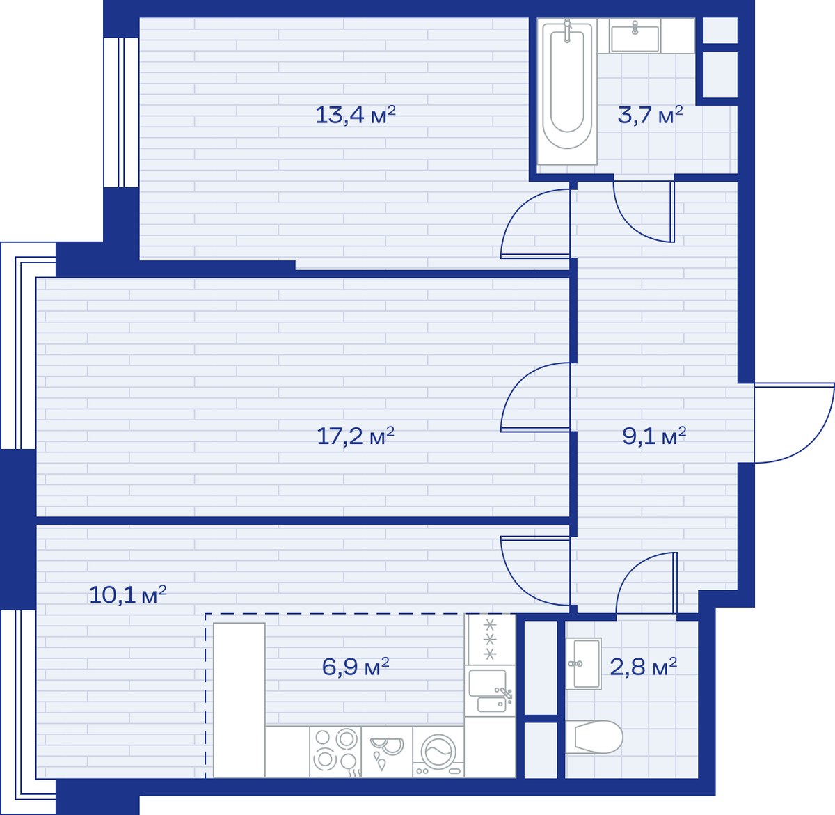 Планировка 63.0 м²