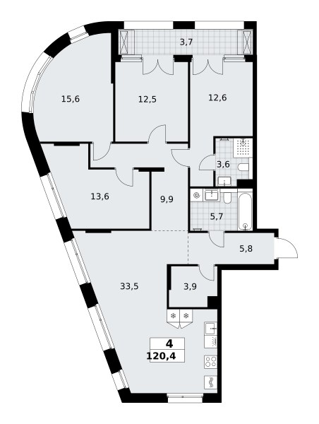 Планировка 120.4 м²