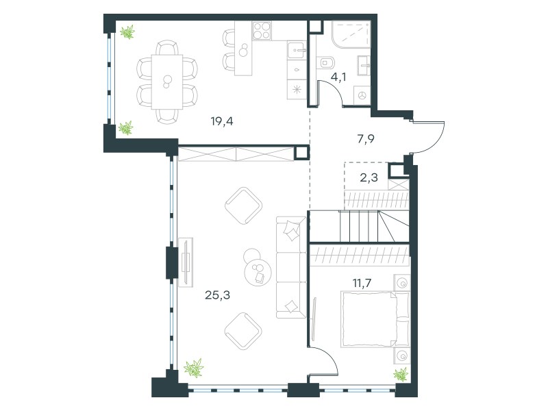 Планировка 113.8 м²