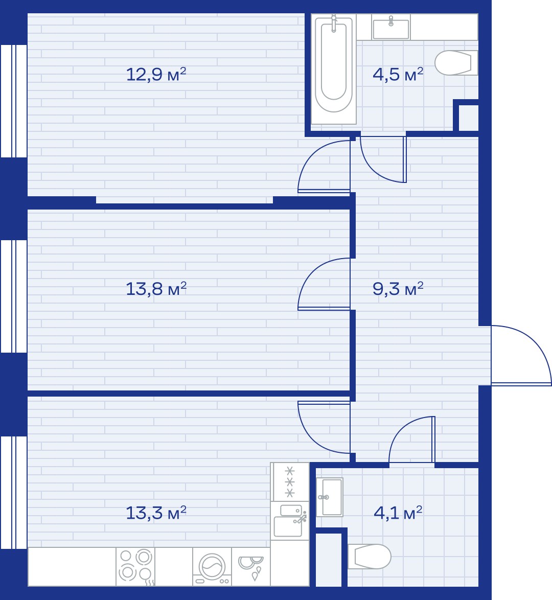 Планировка 58.0 м²