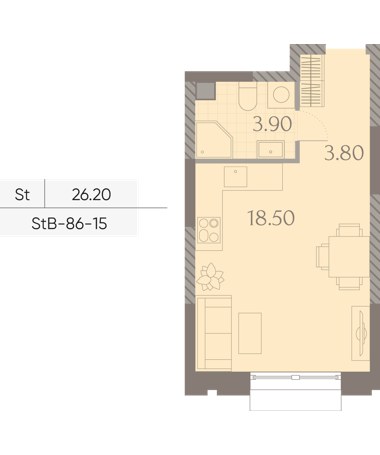Планировка 26.2 м²