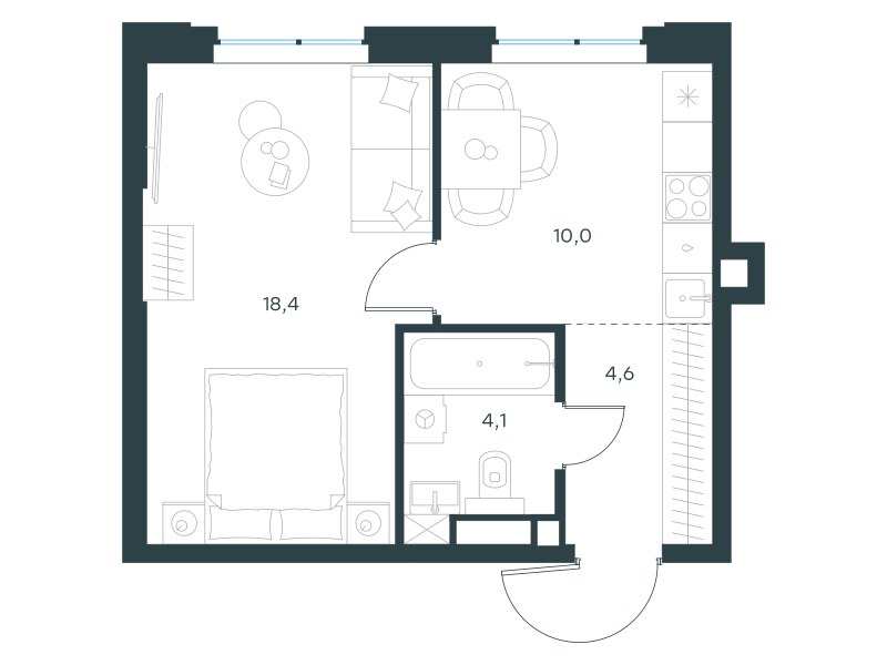 Планировка 37.1 м²