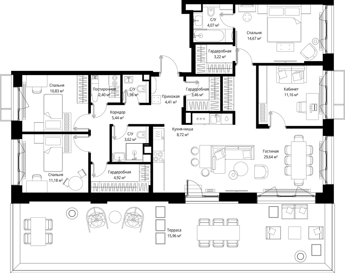 Планировка 135.68 м²