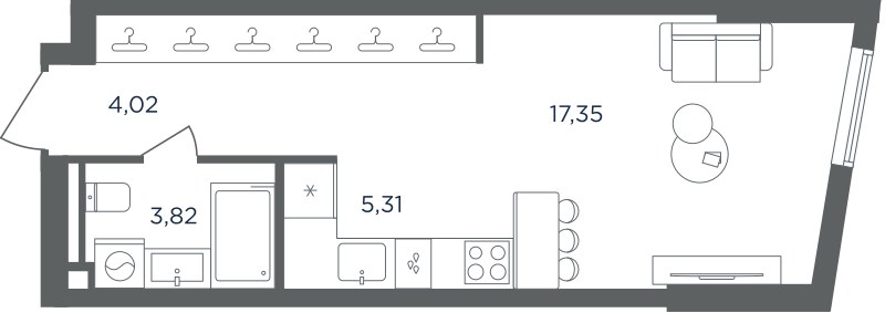 Планировка 30.5 м²