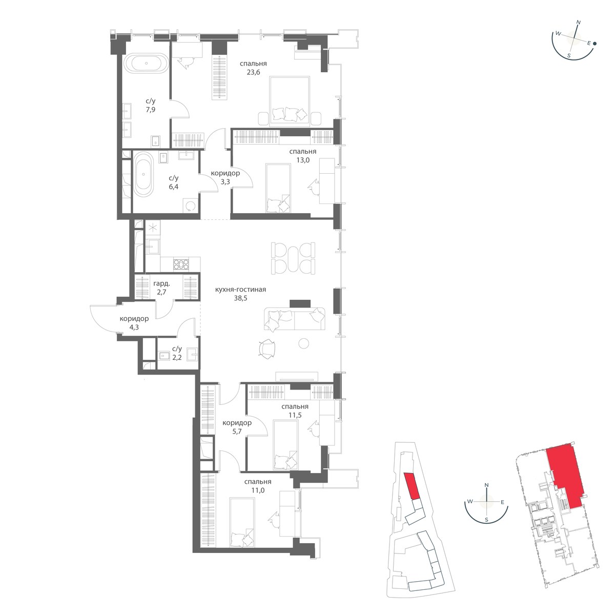 Планировка 130.1 м²
