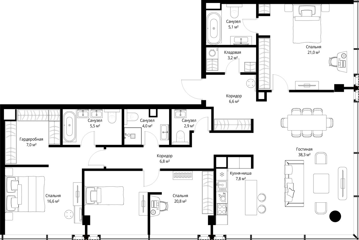 Планировка 145.6 м²